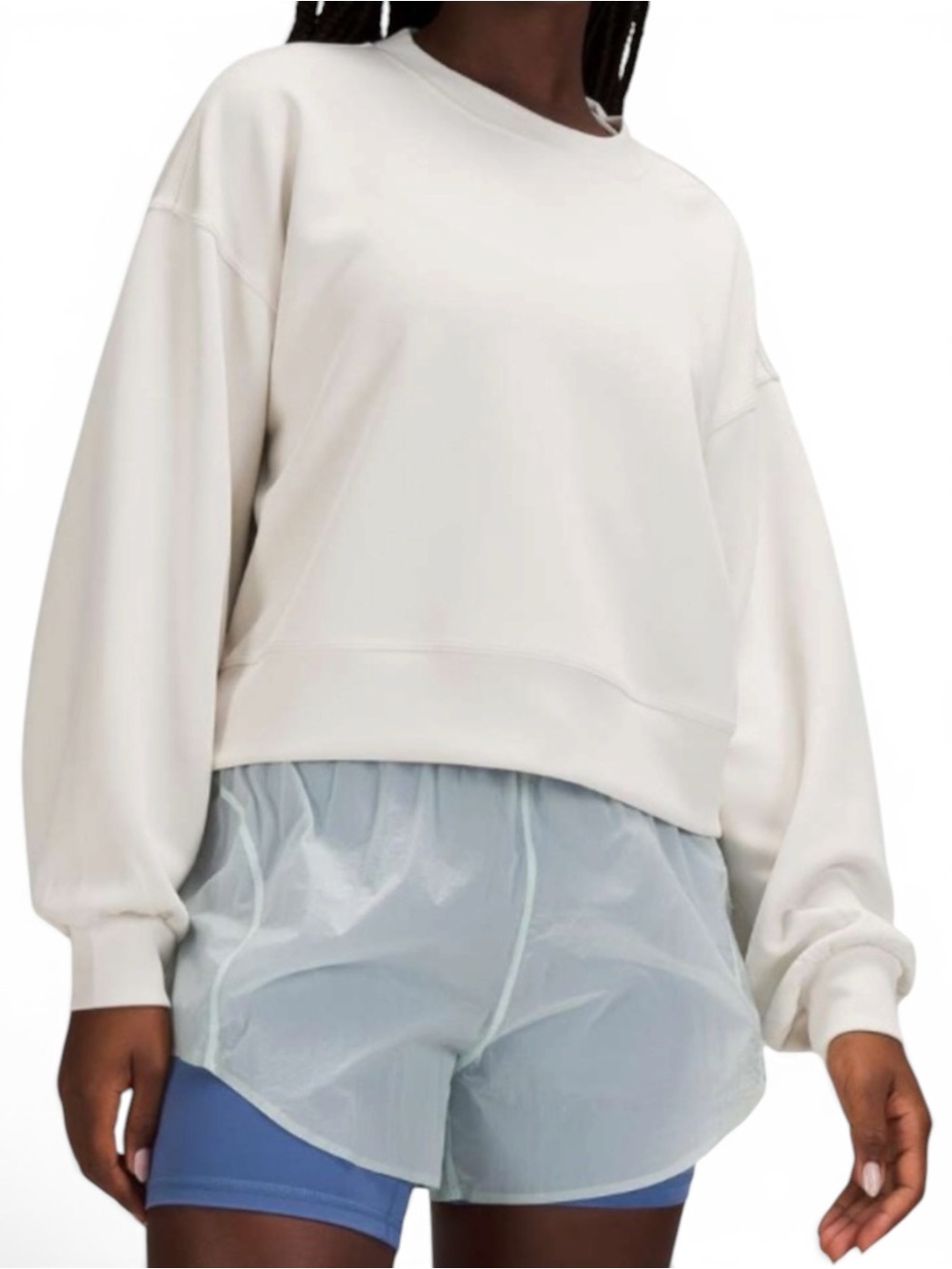 Lululemon Perfectly Oversized Cropped Crew *Softstreme™ White Opal size 6